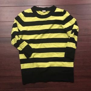 Neon green and black jcrew sweater